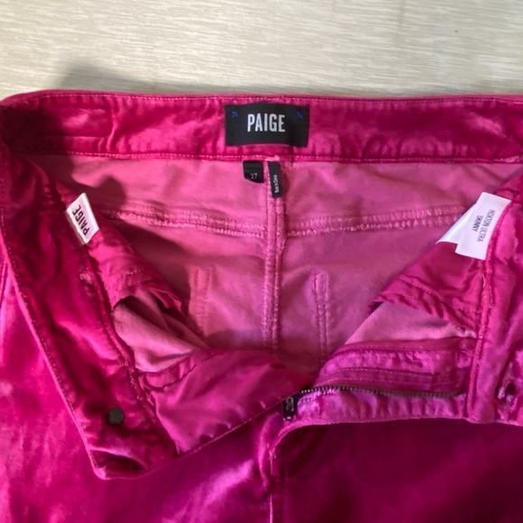 PAIGE HOXTON ULTRA SKINNY Velvet Jean Pants Size 27 Stretch Pink Muted Mauve - Picture 11 of 14